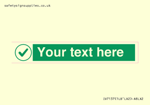 Custom green background, green tick in circle sign